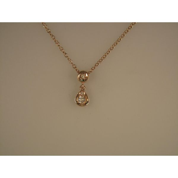 Lady's 14K Rosé Gold Pendant w/3 Diamonds Orin Jewelers Northville, MI