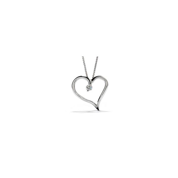 Lady's 18K White Amorous Single Heart Pendant w/1 Diamond Orin Jewelers Northville, MI