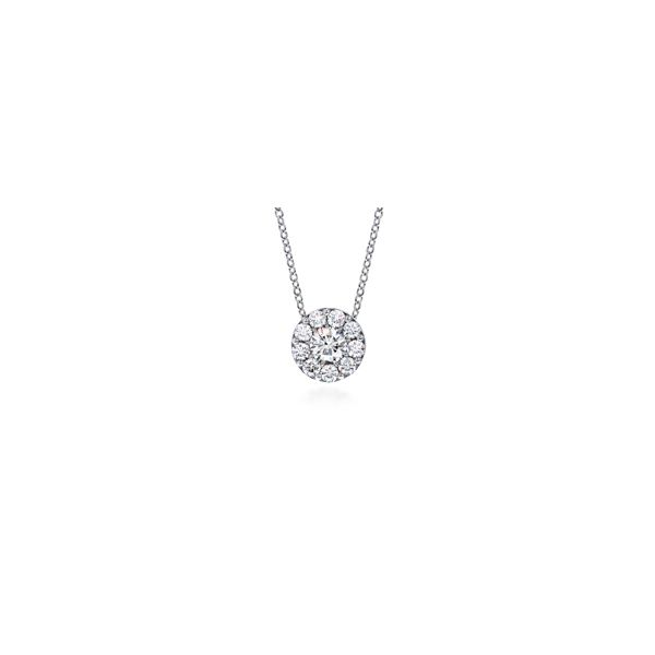 Lady's 18K White Gold Fulfillment Round Pendant by Hearts On Fire w/10 Diamonds Orin Jewelers Northville, MI
