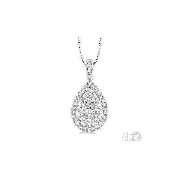 14k White Gold Diamond Pendant With 42 Diamonds Orin Jewelers Northville, MI