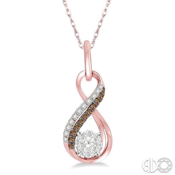 14k Rose Gold Pendant With White & Champagne Diamonds Orin Jewelers Northville, MI