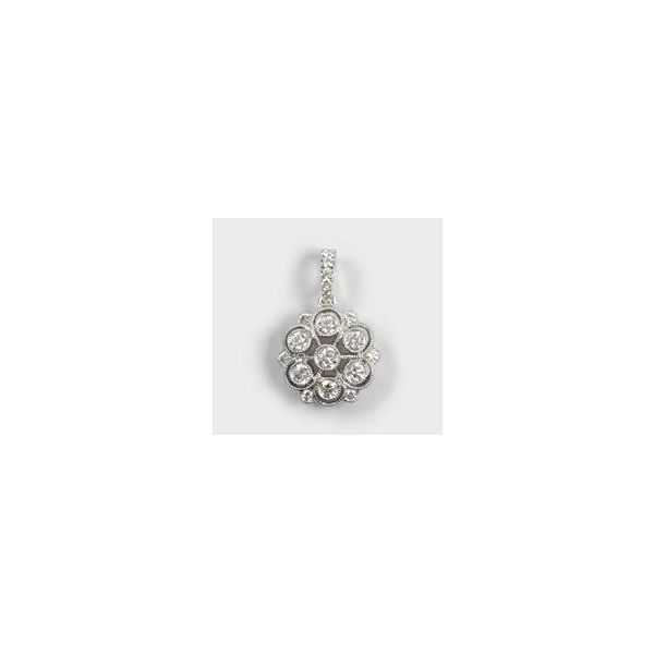 Lady's White Gold 18 Karat Vintage Pendant With 29 Diamonds Orin Jewelers Northville, MI