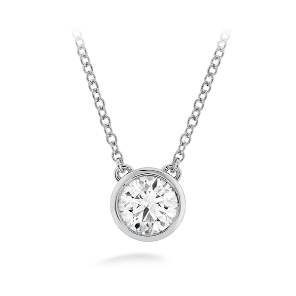 18k White Gold Classic Bezel Solitaire Pendant by Hearts on Fire w/1 Diamond Orin Jewelers Northville, MI