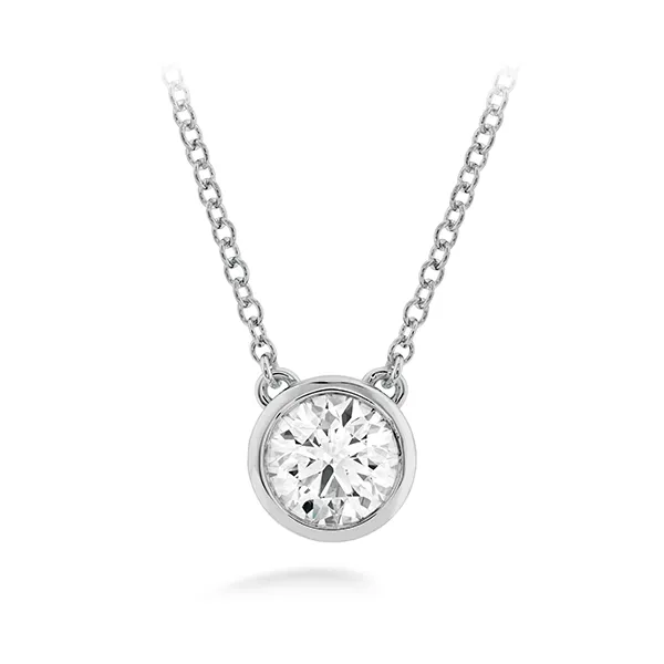 18k White Gold Classic Bezel Solitaire Pendant by Hearts on Fire w/1 Diamond Orin Jewelers Northville, MI