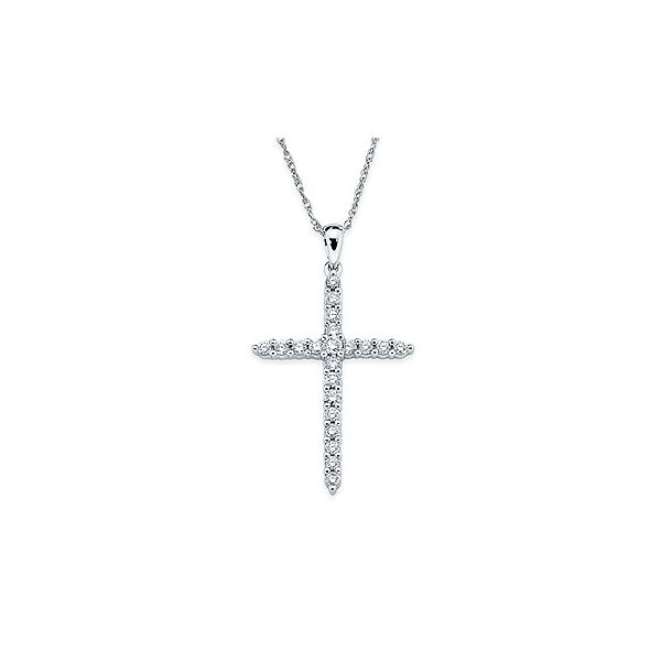 Lady's 14K White Gold Cross Pendant w/12 Diamonds Orin Jewelers Northville, MI