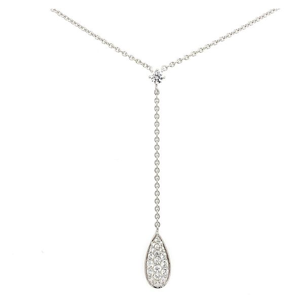 14k White Gold Drop Pendant With 20 Diamonds Orin Jewelers Northville, MI