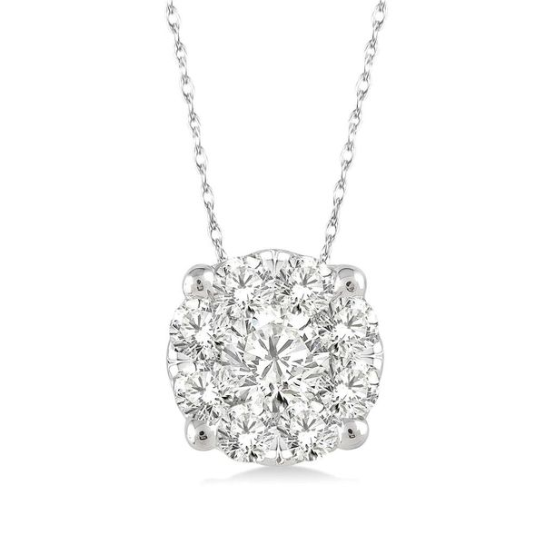 14k White Gold Pendant  With 9 Diamonds Orin Jewelers Northville, MI