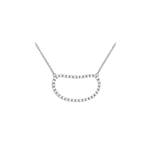 Lady's 14K White Gold Oval Necklace w/35 Diamonds Orin Jewelers Northville, MI