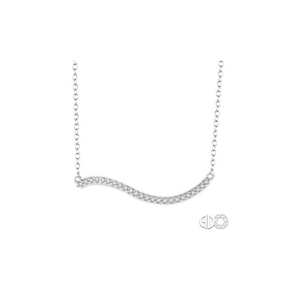 Lady's 14K White Gold Wave Necklace W/28 Diamonds Orin Jewelers Northville, MI