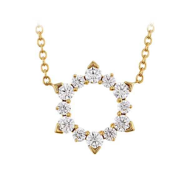 Lady's 18K Yellow Gold Aerial Eclipise Necklace W/12 Diamonds Orin Jewelers Northville, MI