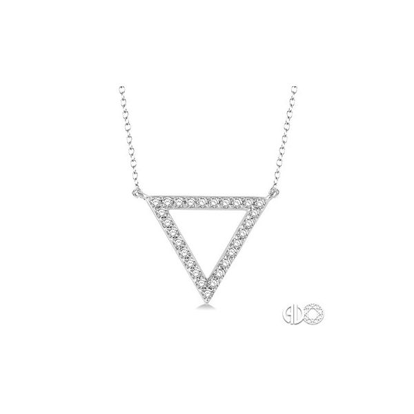 Lady's 14K White Gold Triangular Bar Necklace W/27 Diamonds Orin Jewelers Northville, MI