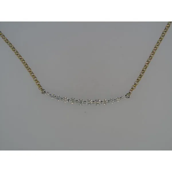 Lady's 14K Two Tone Yellow & White Gold Necklace W/12 Diamonds Orin Jewelers Northville, MI