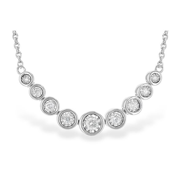 Lady's 14K White Gold Necklace w/9 Diamonds Orin Jewelers Northville, MI