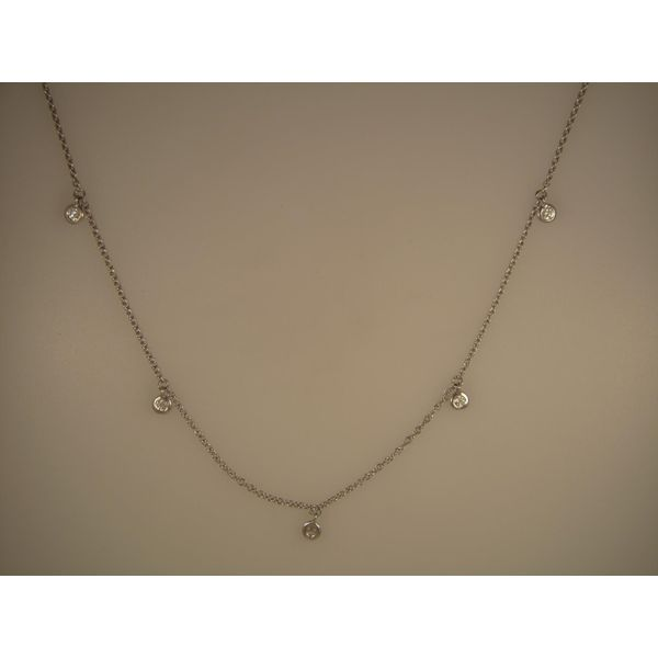 Lady's 18K White Gold Dangle Necklace w/11 Diamonds Orin Jewelers Northville, MI