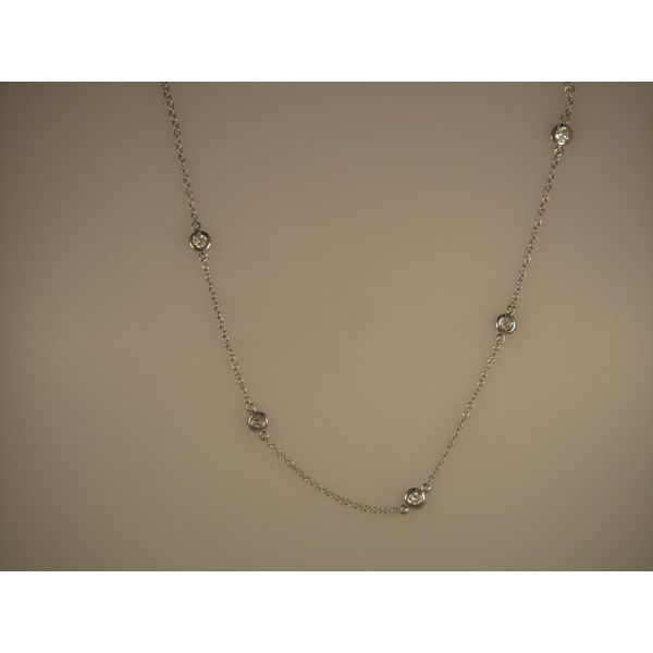 Lady's 14K White Gold Diamonds By The Yard Necklace w/10 Diamonds Orin Jewelers Northville, MI