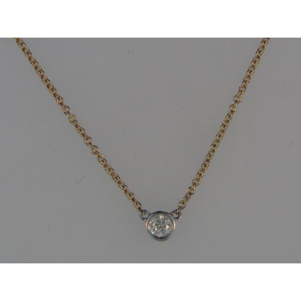 Lady's 14K Two Tone Yellow & White Gold Necklace w/1 Diamond Orin Jewelers Northville, MI