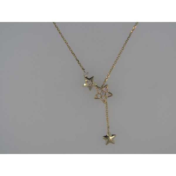 Lady's 14 Karat Yellow Gold Adjustable Star Necklace With 8 Diamonds Orin Jewelers Northville, MI