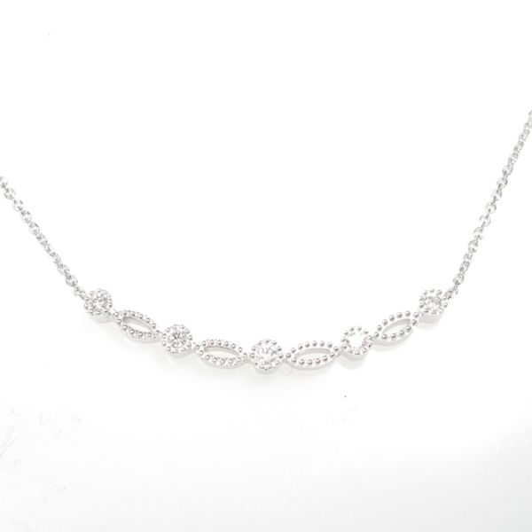 Lady's 14 Karat White Gold Necklace With 5 Diamonds Orin Jewelers Northville, MI