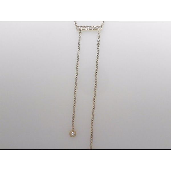 Lady's 14k Yellow Gold Pave Bar Drop Necklace With 10 Orin Jewelers Northville, MI