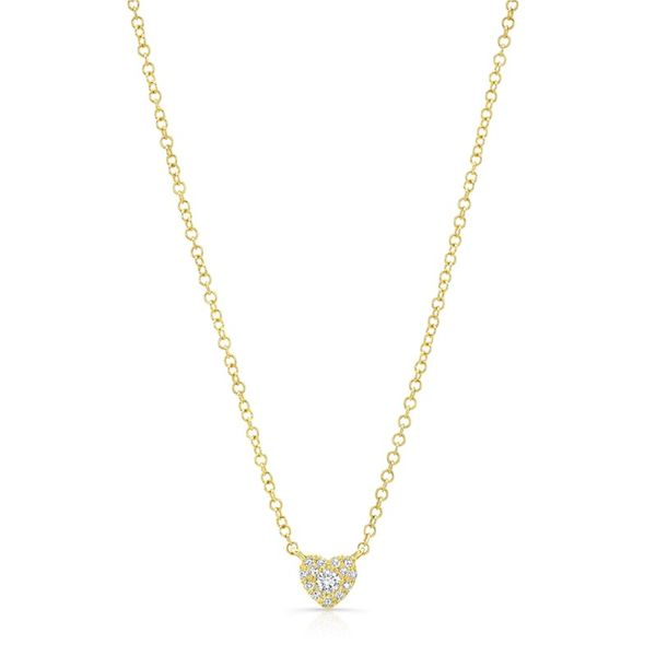 Lady's 14K Yellow Gold Heart Design Necklace With 14 Diamonds Orin Jewelers Northville, MI