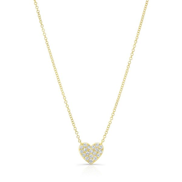 Lady's 14k Yellow Gold Heart Design Necklace With 19 Diamonds Orin Jewelers Northville, MI
