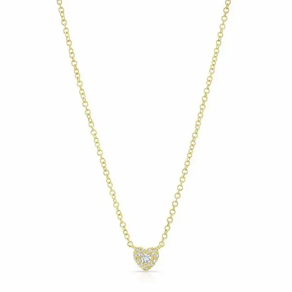 Lady's 14K Yellow Gold Heart Design Necklace With 14 Diamonds Orin Jewelers Northville, MI