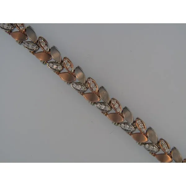 Lady's 14K Two Tone White & Rose Gold Bracelet w/96 Diamonds Orin Jewelers Northville, MI