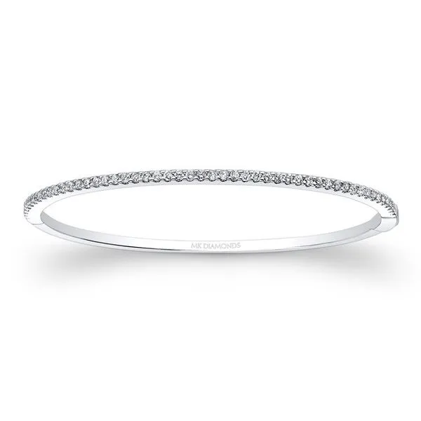 Lady's 14 Karat White Gold Bangle Bracelet With 50 Diamonds Orin Jewelers Northville, MI