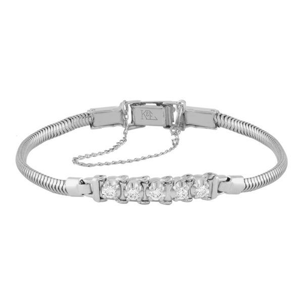 14k White Gold Add-A-Link Bracelet With 5 Diamonds Orin Jewelers Northville, MI