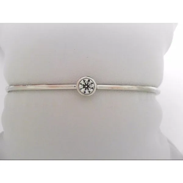 18k White Gold Bangle Bracelet With 1 Diamond Orin Jewelers Northville, MI