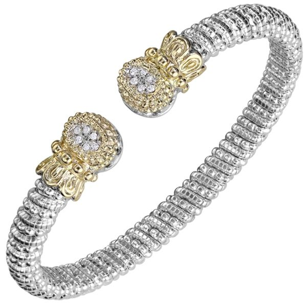 Lady's Two Tone SS & 14K Yellow Gold 6mm Bracelet w/12 Diamonds Orin Jewelers Northville, MI