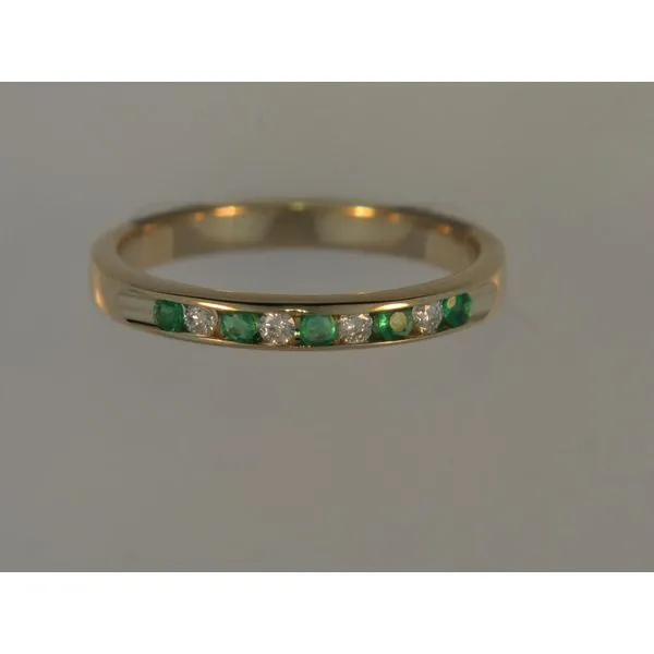 Lady's 14K Yellow Gold Fashion Ring w/4 Diamonds & 5 Emeralds Orin Jewelers Northville, MI