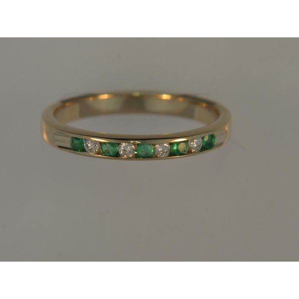 Lady's 14K Yellow Gold Fashion Ring w/4 Diamonds & 5 Emeralds Orin Jewelers Northville, MI