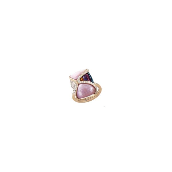 Lady's 14K Rosé Gold Ring W/62 Diamonds & 6 Colored Stones Orin Jewelers Northville, MI
