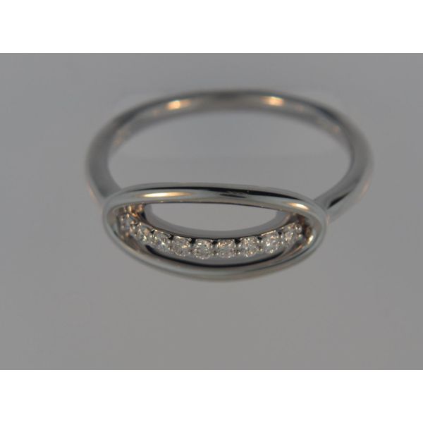 Lady's 14K White Gold Domed Fashion Ring W/9 Diamonds Orin Jewelers Northville, MI