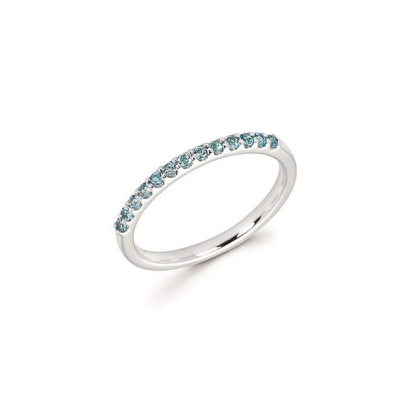 Lady's 14K White Gold Stackable Fashion Ring W/13 Blue Topazs Orin Jewelers Northville, MI