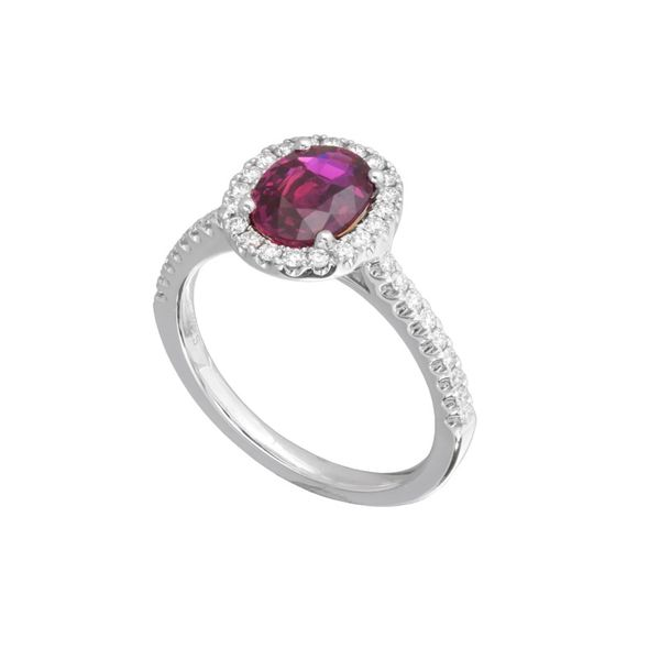 Lady's Platinum Fashion Ring W/1 Ruby & 38 Diamonds Orin Jewelers Northville, MI