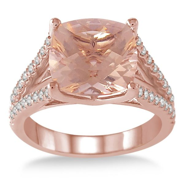 Lady's 14K Gold Fashion Ring W/1 Morganite & 36 Diamonds Orin Jewelers Northville, MI