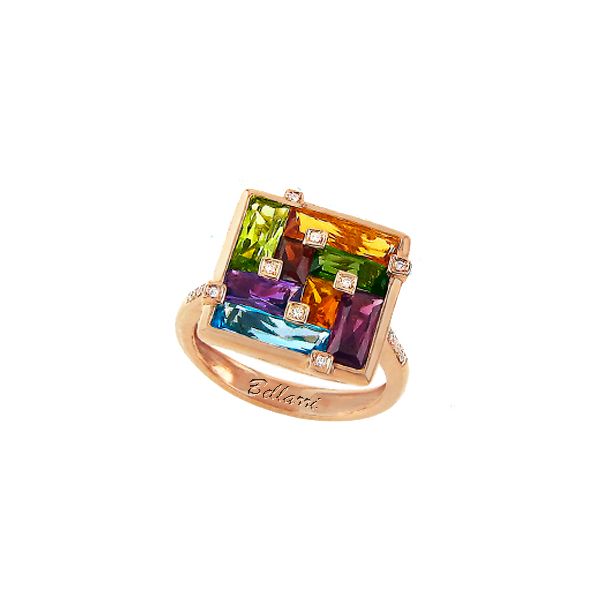 Lady's 14K Rosé Gold Fashion Ring w/20 Cognac Diamonds & 8 Colored Stones Orin Jewelers Northville, MI