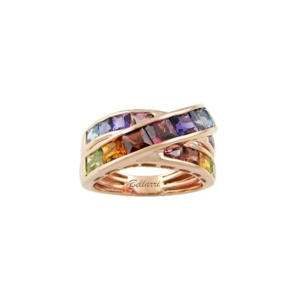 Lady's 14K Rosé Gold Fashion Ring W/16 Colored Stones Orin Jewelers Northville, MI