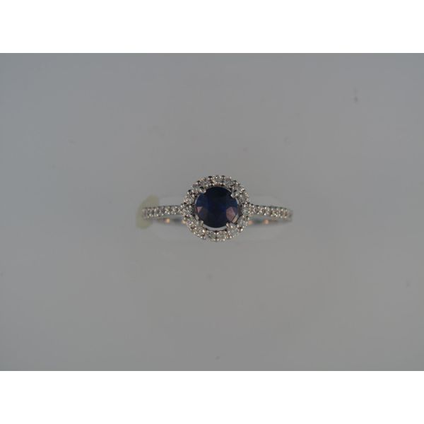 Lady's 14K White Gold Fashion Ring w/1 Sapphire & 32 Diamonds Orin Jewelers Northville, MI