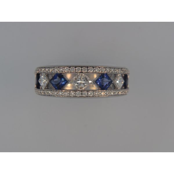 Lady's 18K White Gold Fashion Ring W/4 Sapphires & 51 Diamonds Orin Jewelers Northville, MI