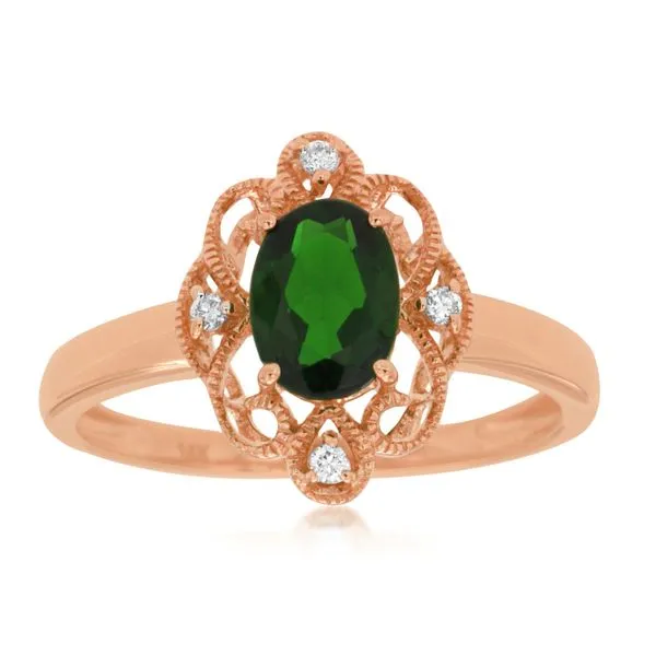 Rose Gold Chrome Diopside & Diamond Ring Orin Jewelers Northville, MI