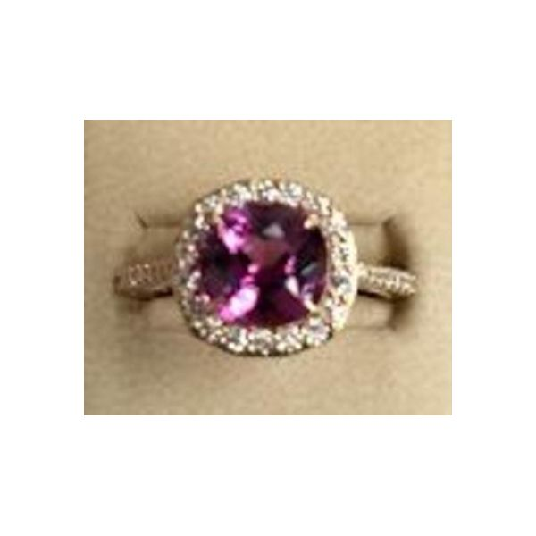 14k Rose Gold Purple Garnet & Diamond Ring Orin Jewelers Northville, MI