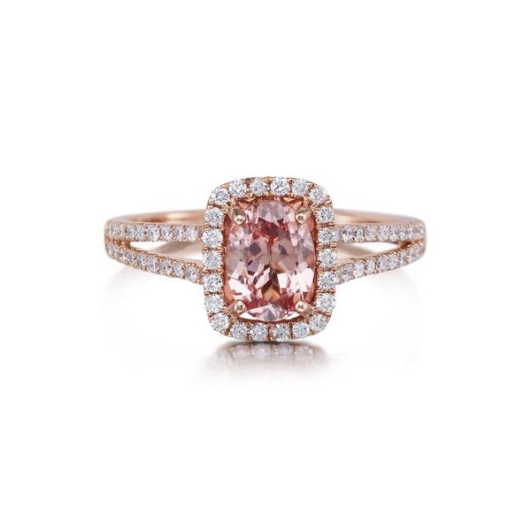 Lady's 14K Rosé Gold Fashion Ring w/1 Lotus Garnet & 62 Diamonds Orin Jewelers Northville, MI