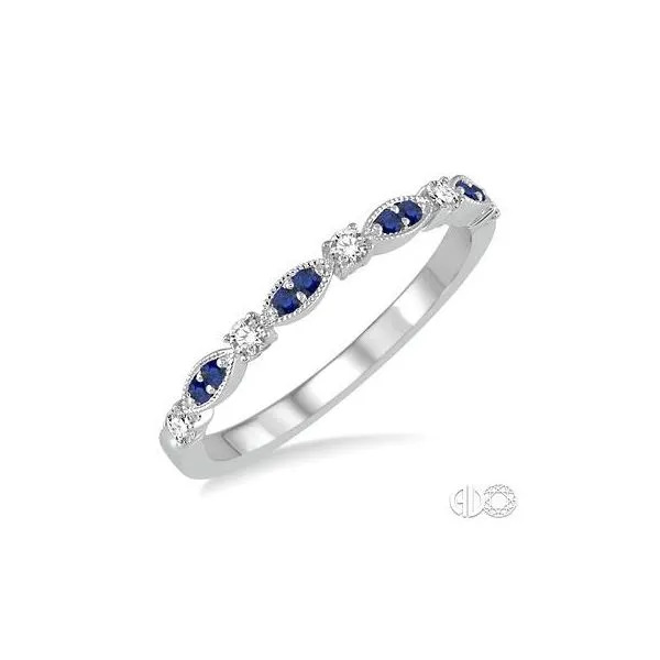 Aldy's 14k White Gold Sapphire & Diamond Stackable Ring Orin Jewelers Northville, MI