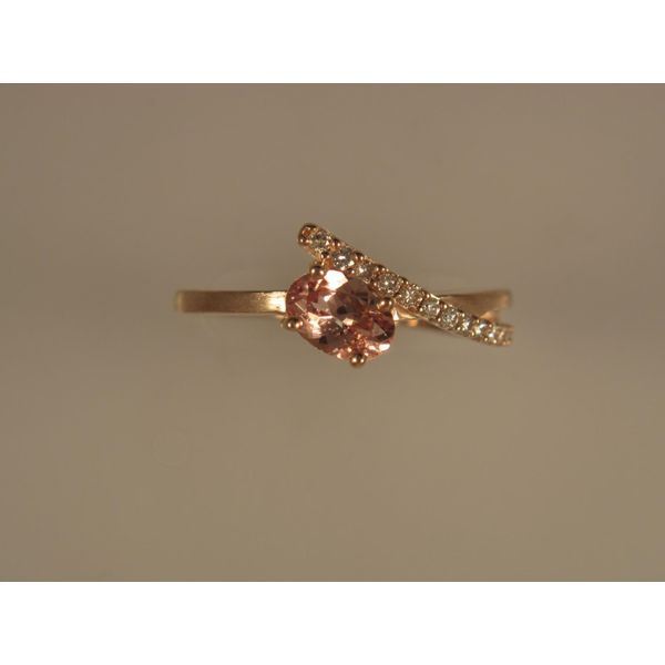 Lady's 14K Rosé Gold Fashion Ring w/1 Lotus Garnet & 15 Diamonds Orin Jewelers Northville, MI