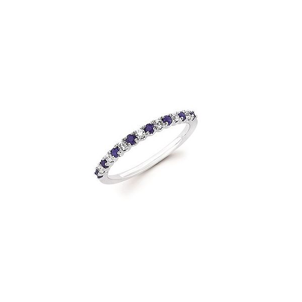 ady's White Gold 14 Karat Fashion Ring With Diamonds & Sapphires Orin Jewelers Northville, MI