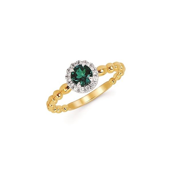 Lady's Yellow Gold 14 Karat Fashion Ring With Emerald & Diamonds Orin Jewelers Northville, MI
