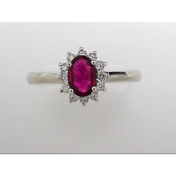 14k White Gold Ruby & Diamond Ring Orin Jewelers Northville, MI